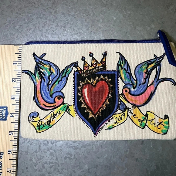 🌻Brighton Tom Clancy 2019 LOVE of ART Zip Clutch Pouch Cosmetic Bag - Picture 5 of 5